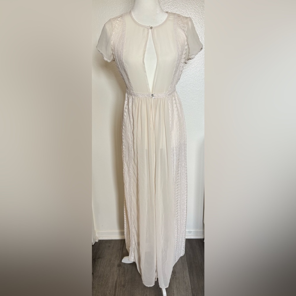 LC Runway Womens Sheer Lace Maxi